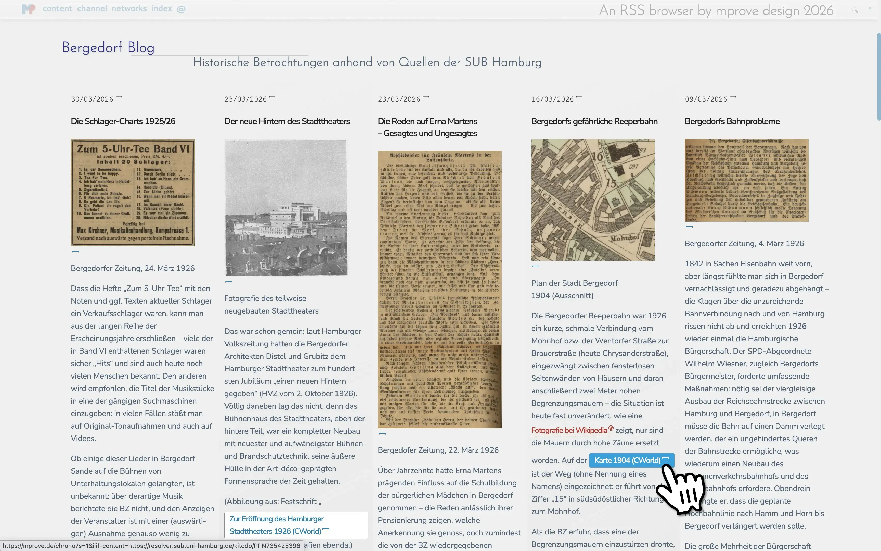 5 Blog-Artikel in 5 Spalten