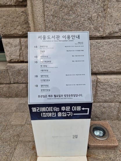 foto eines übersichtsplans über die Seoul Metropolitan Library