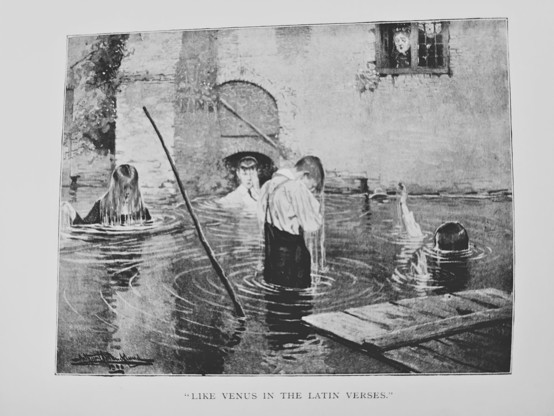 illustration: children bathing in the water