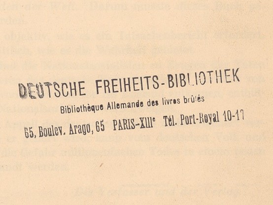 Stempel der Deutschen Freiheits-Bibliothek.