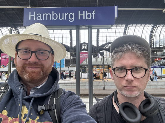 Kim and Pascal from The Library Code at the Hamburg central station 