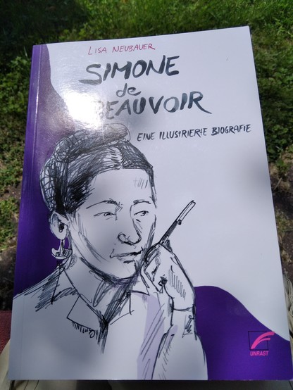 Cover der Comic-Biographie über Simone de Beauvoir von Lisa Neubauer (2023) im Unrast-Verlag