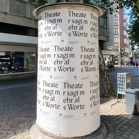 Poster with text: Theatre says more than words.