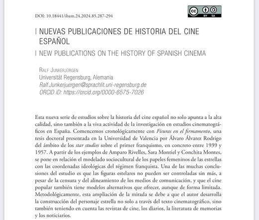 „Nuevas publicaciones de historia del cine español“