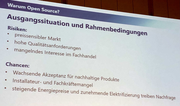 Risiken: preissensibler Markt, hohe Qualitätsanforderung, mangelndes Interesse und Chancen: wachsende Akzeptanz, Fachkräftemangel, steigende Energiepreise