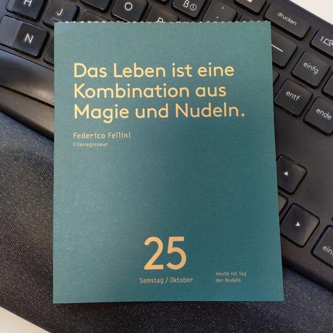blatt aus einem abreißkalender mit dem besagten zitat
