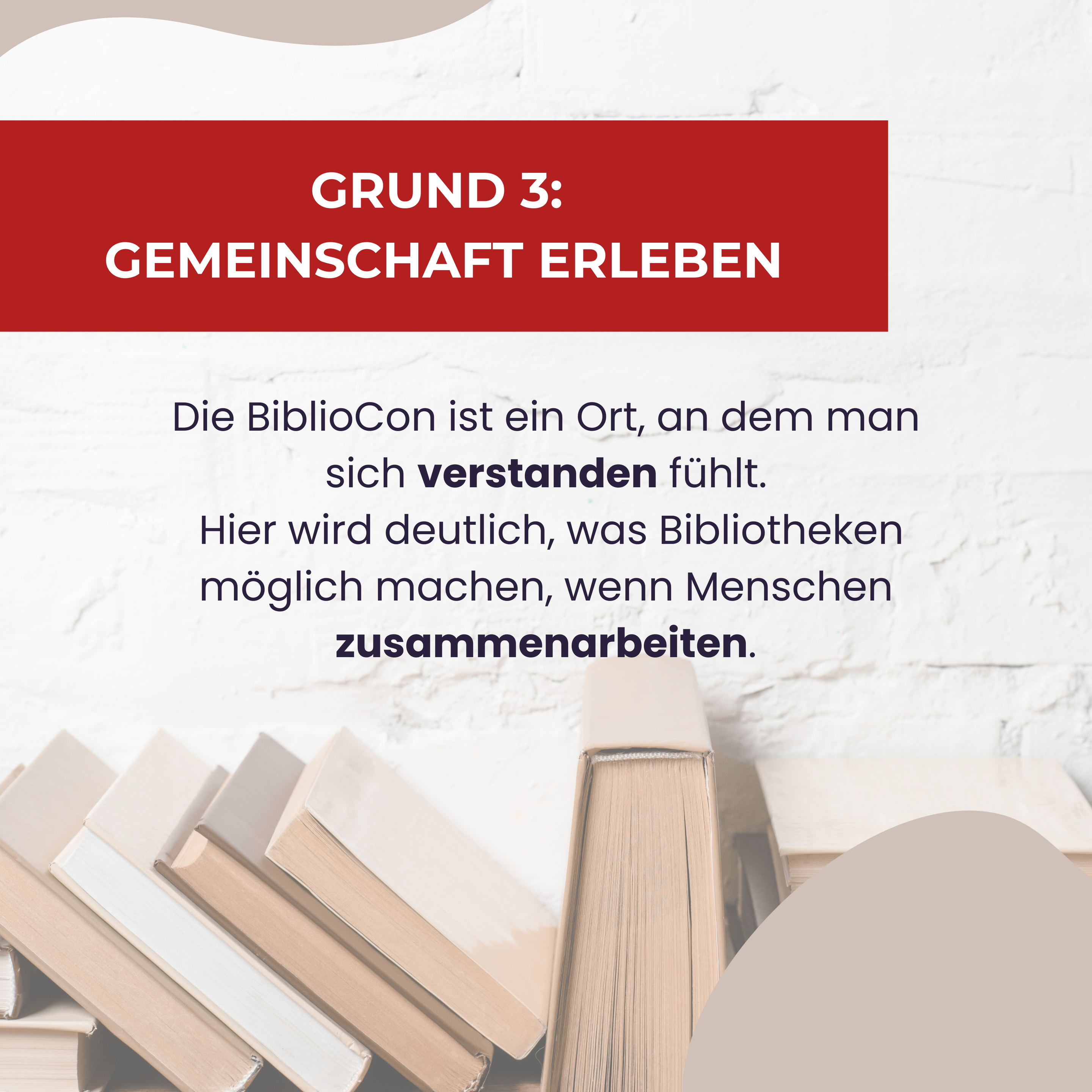 Grund 3: Gemeinschaft erleben
Die BiblioCon ist ein Ort, an dem man sich verstanden fühlt. Hier wird deutlich, was Bibliotheken möglich machen, wenn Menschen zusammenarbeiten.