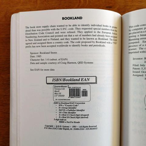 page about the Bookland bar code from the book:
Nelson, Benjamin (1997): Punched Cards to Bar Codes. A 200 Year Journey with descriptions fo over 260 codes. Helmers.