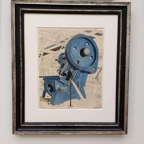 foto vom bild "blaue stanzmaschine" von carl grossberg 1934