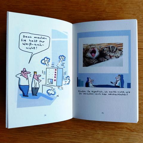 foto einer doppelseite aus dem reclam-band "montags ins büro und andere absurditäten" von dirk meissner